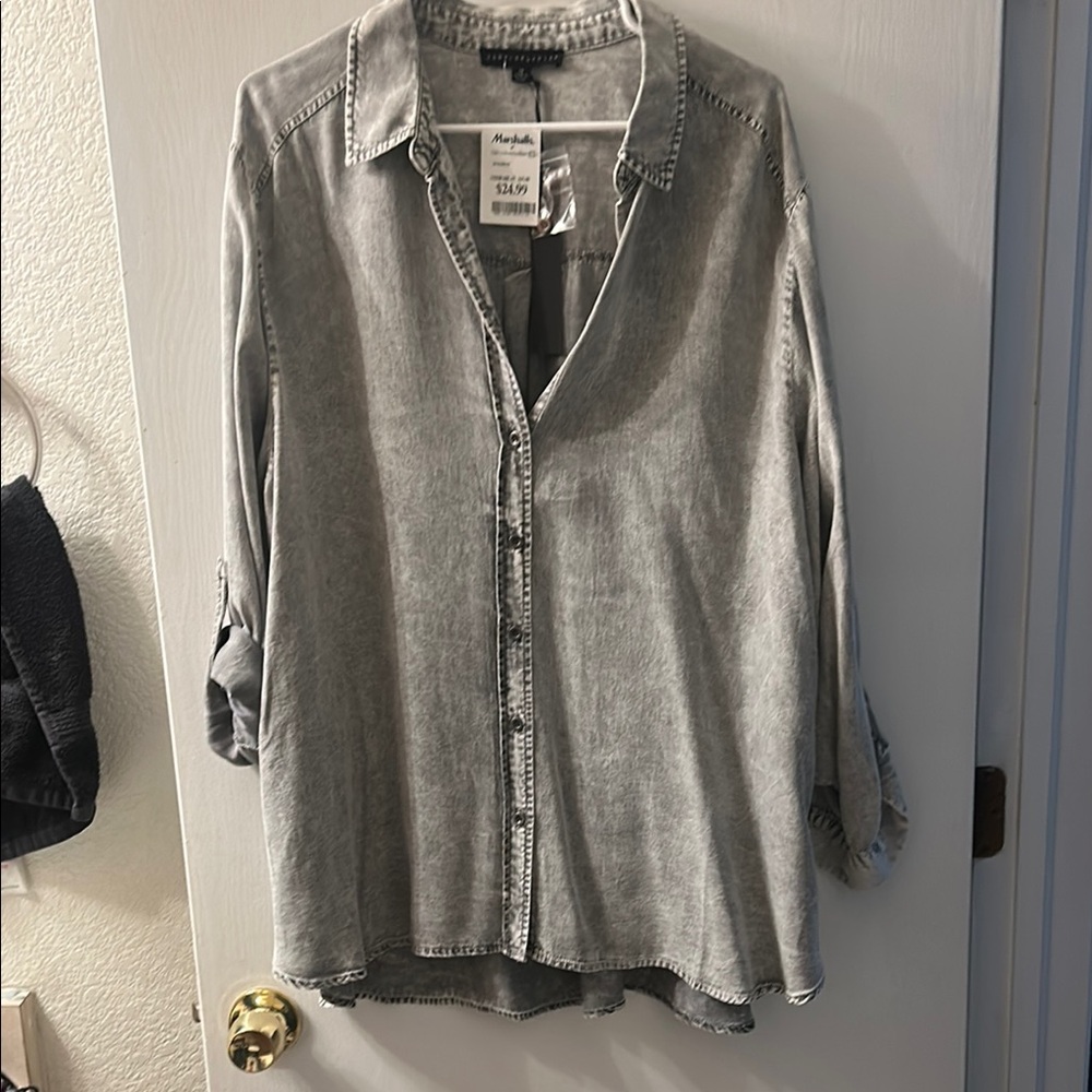 Jane and Delancey Gray Button Down Shirt